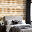 Papier peint adhésif peler et coller en PVC, revêtement mural auto-adhésif amovible avec imprimé moderne géométrique brun blanc Mid-Century, imperméable pour la décoration intérieure - Rouleau