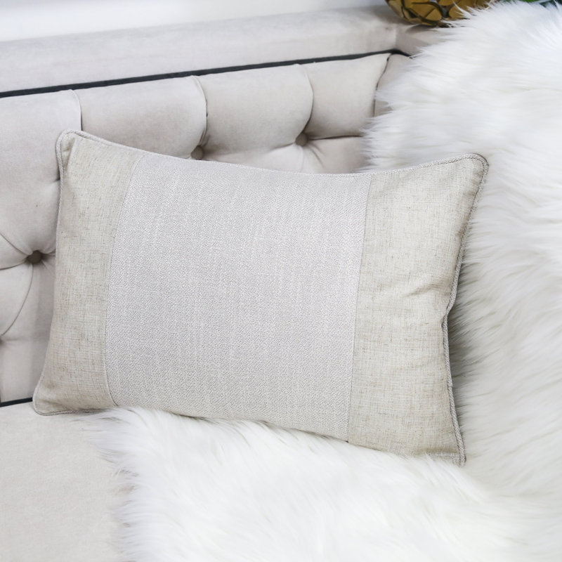  Rectangular Linen Pillow Cover & Insert, Ecru