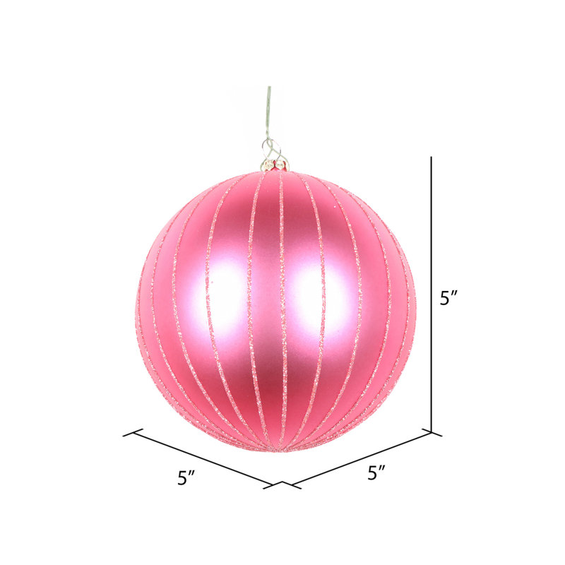 Ornement boule mat scintillante, H 5 po x l 5 po x P 5 po, Mauve