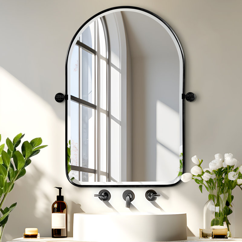 Miroir mural Quesenberry, 32 po x 23 po, Noir