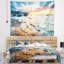 Tapisserie «Seashore Summer Sea» avec montagnes et vagues-28509183