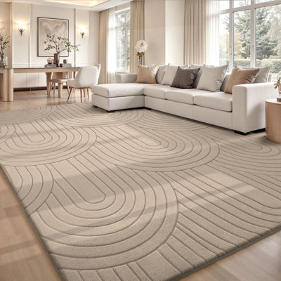 8x10 Area Rugs for Living Room,Soft Large Area Rug Modern Annualrings Rugs Machine Washable Area Rug,Non-Slip Rug Carpet for Bedroom Under Dining Table Home Office Decor