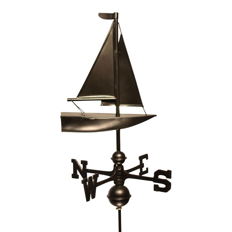 Kiel 26'' H Aluminum Nautical & Beach Weathervane, Black