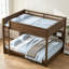 Lit superposé grand sur grand avec rangement et ports USB, conception robuste et peu encombrante-2007609698