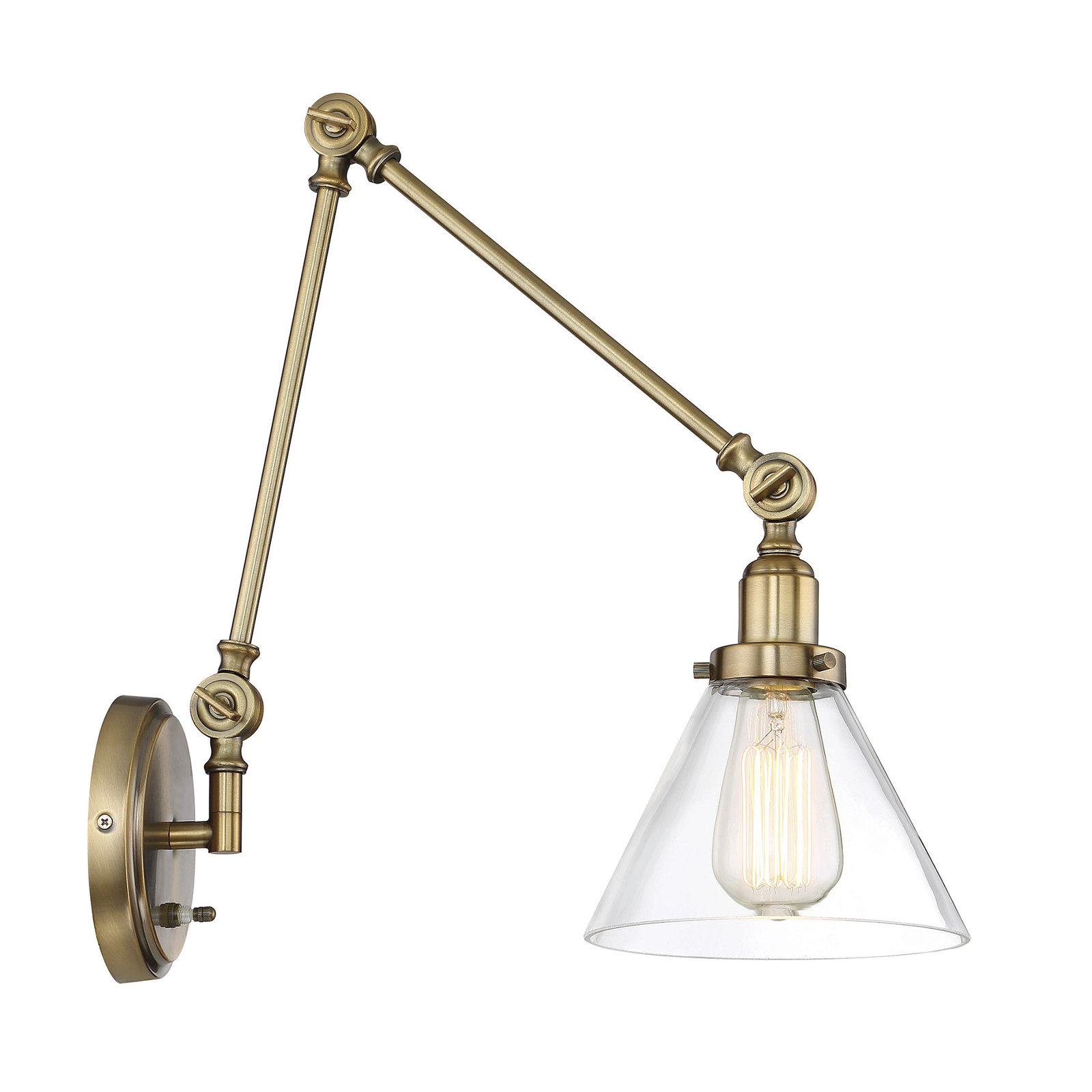 Catalina Single Light Swing Arm Sconce, Brass