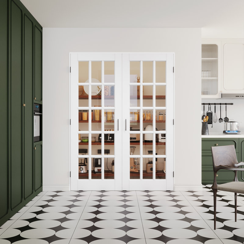 Porte de garde-manger avec porte et poignées en verre 15-Lite, 60 po x 80 po