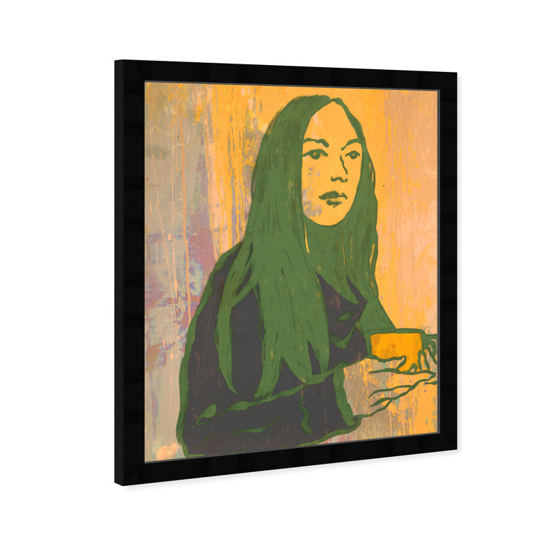 Lady Green Tea by Oliver Gal, 47" H x 38" W x 0.5" D, Black