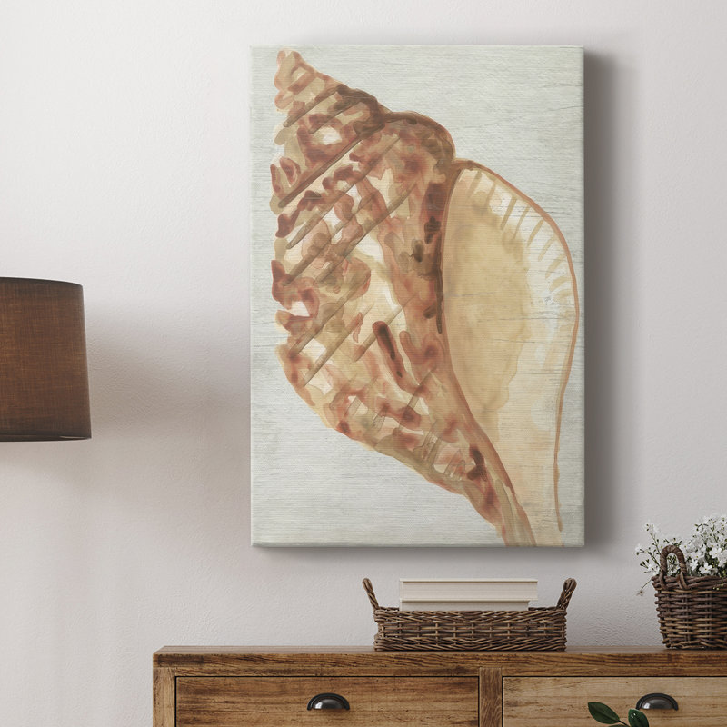 «Vintage Shell Vignette IV» - galerie enveloppée de cavas, H 48 po x l 32 po