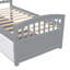Lit plateforme simple avec 6 tiroirs, gris, blanc