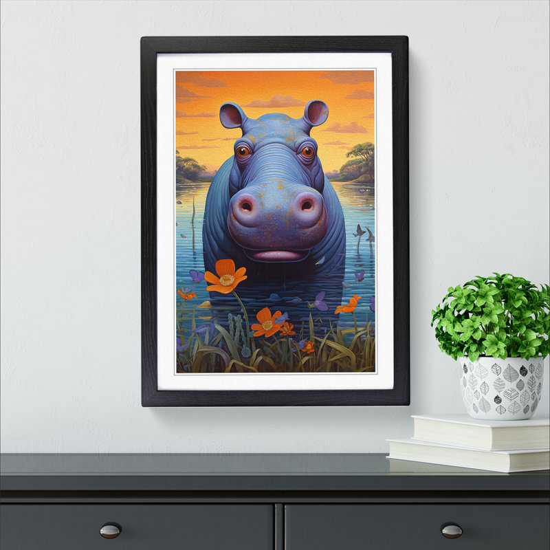 Hippo Modern - Framed Print