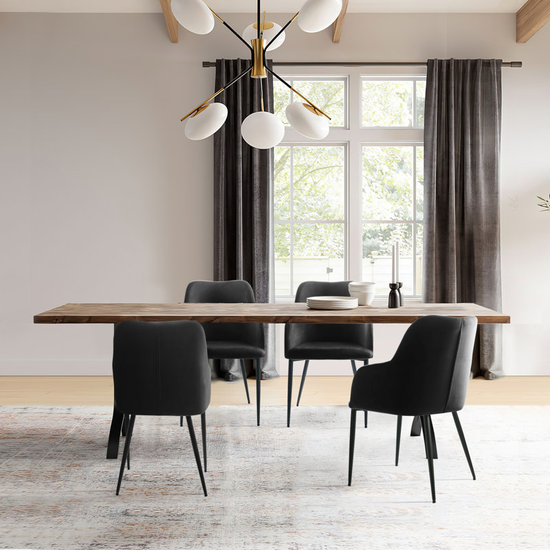 Fauteuil rembourré en velours Sabid, Velours noir