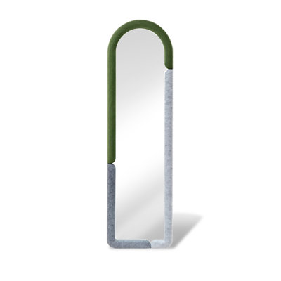 Nordic Minimalist Felt-Edge Wall-Mounted Full-Body Mirror With High Definition Clarity