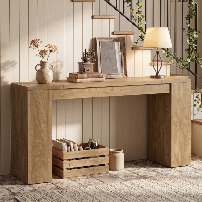 Console de 70,87 po de long, canapé d'entrée étroit de 35,43 po de hauteur, table d'appoint de style campagnard pour le couloir du salon