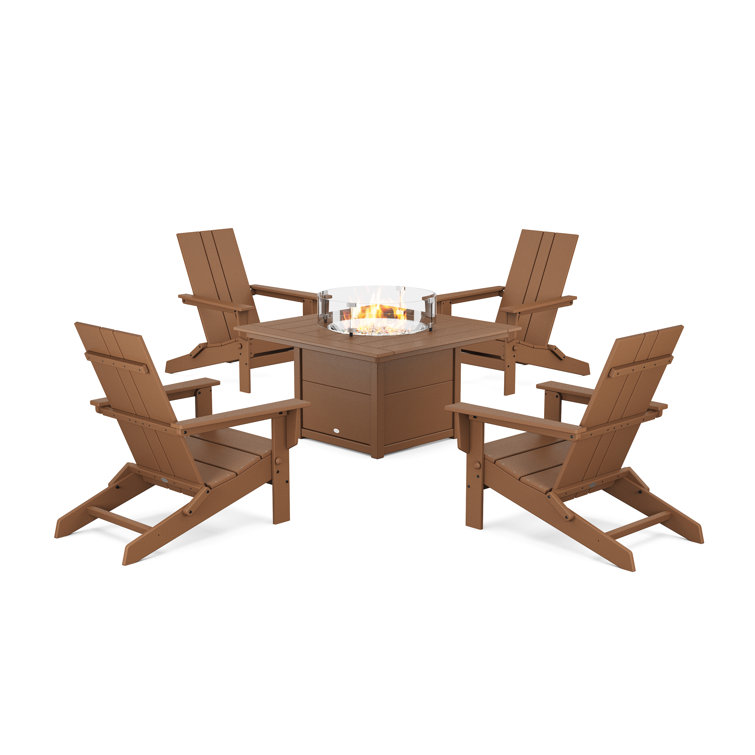 High-Density Polyethylene (HDPE) Outdoor Adirondack Chair With Table