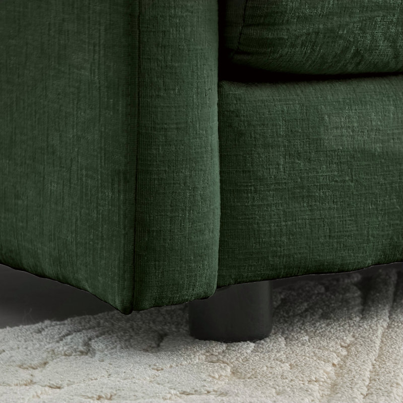 Canapé modulaire surdimensionné en L avec repose-pieds réversible en chenille verte Free Combination Comfy Upholstery