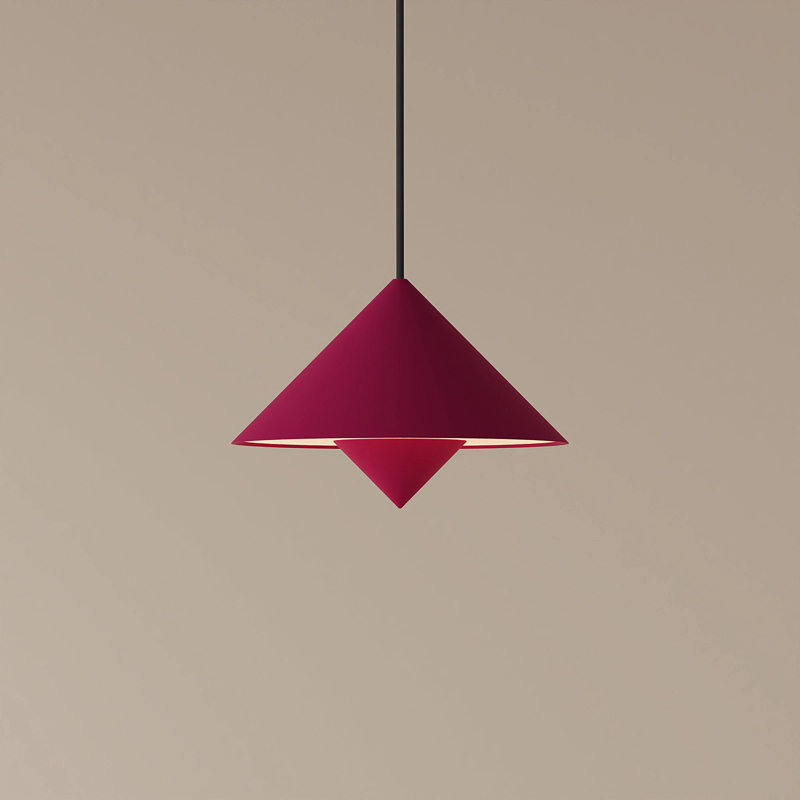 Jai Pendant Light, Walnut, 14'' H x 9.84'' W x 9.84'' D, Black