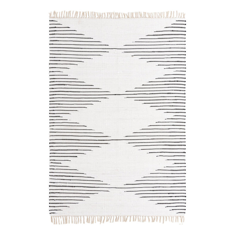 Albertas Cotton Geometric Indoor Rug, Rectangle 6'1" x 9'