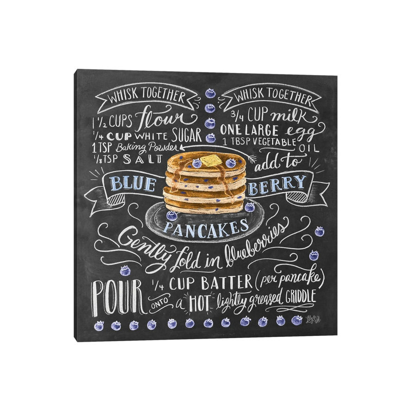 Blueberry Pancakes Recipe by Lily & Val - Wrapped Canvas Print, Wrapped Canvas, 30.48 cm H x 30.48 cm W