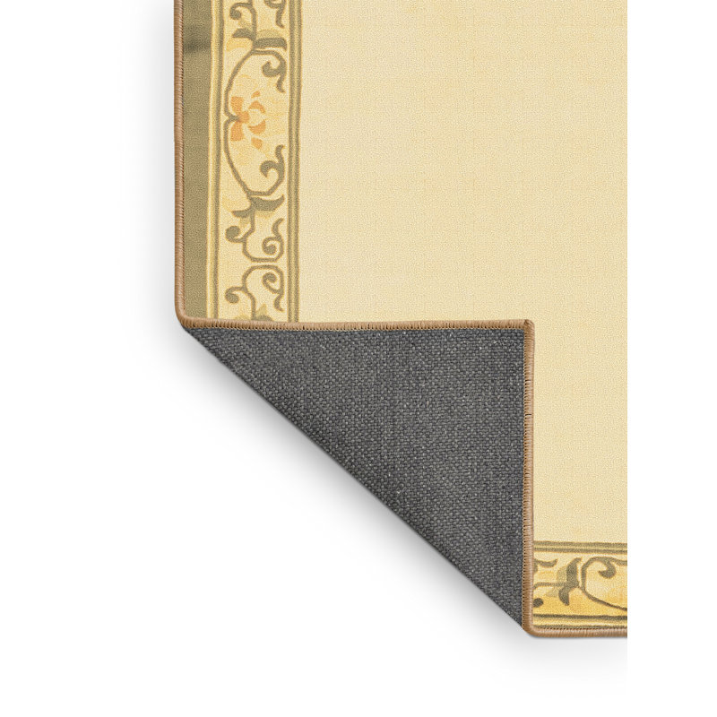 Tapis floral brun / gris tissé à la machine Jeila, Rectangle 2 pi x 3 pi
