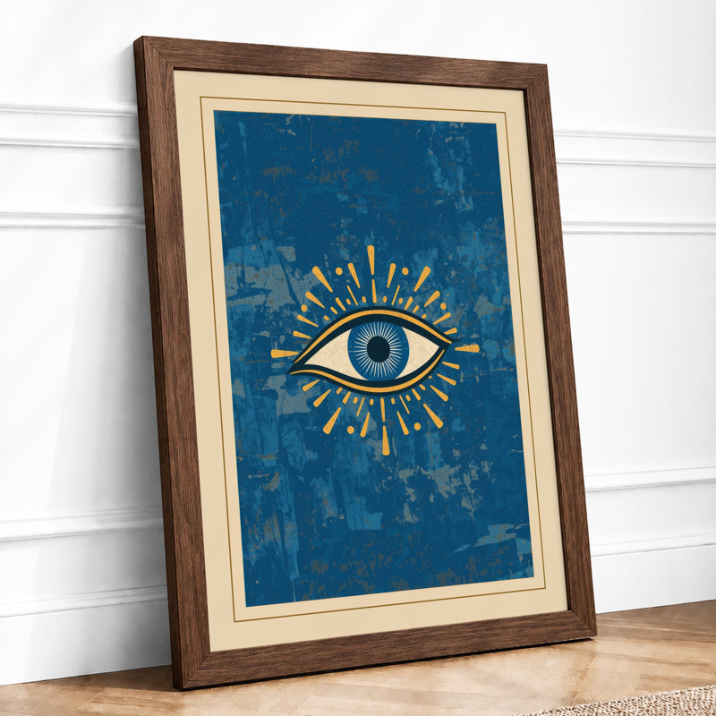 Golden Eye Mystical - Framed Print, A4 - 29.7 x 21.0 cm, Walnut