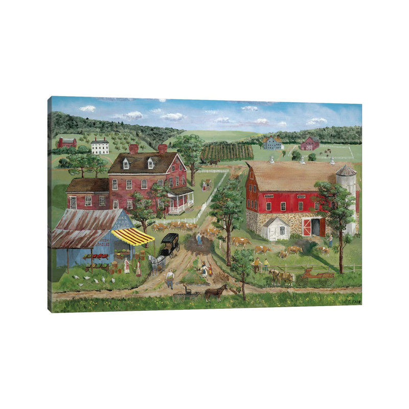 Ma's Farm Stand by Bob Fair - Wrapped Canvas Gallery-Wrapped Canvas Giclée, 30.48 cm H x 45.72 cm W