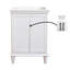 Meuble-lavabo simple 24 po au fini blanc - armoire seulement - poignées noires
