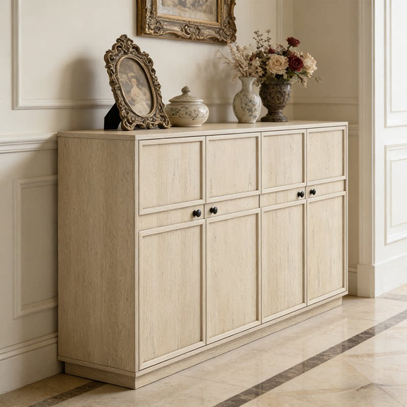 Armoire latérale de style médiéval pour le salon