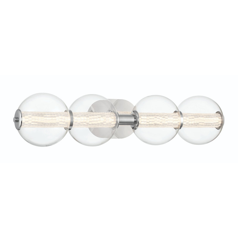 Atomo 4 Vanity Light with Clear Glass, Chrome