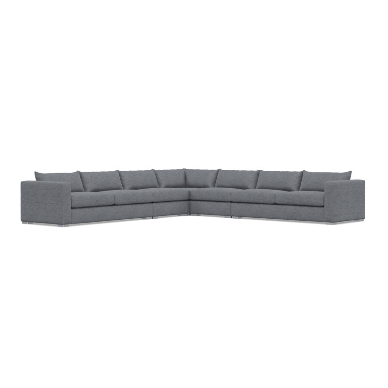 Sectional, Gray Polyester