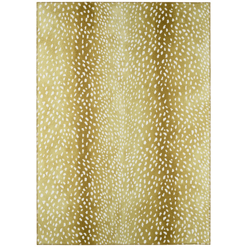 Abdimalik Chenille Washable Animal Print Indoor / Outdoor Rug, Rectangle 8' x 10'