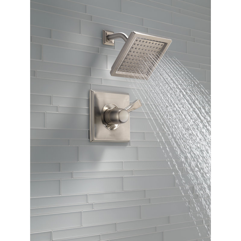 Dryden Pressure-Balanced Shower Faucet with Monitor, Stainless Steel