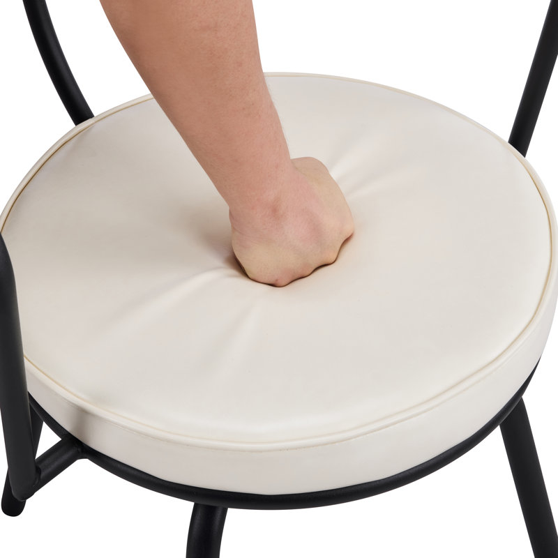 Chaise pivotante rembourrée en polyuréthane Abisan Bauhaus, Blanc