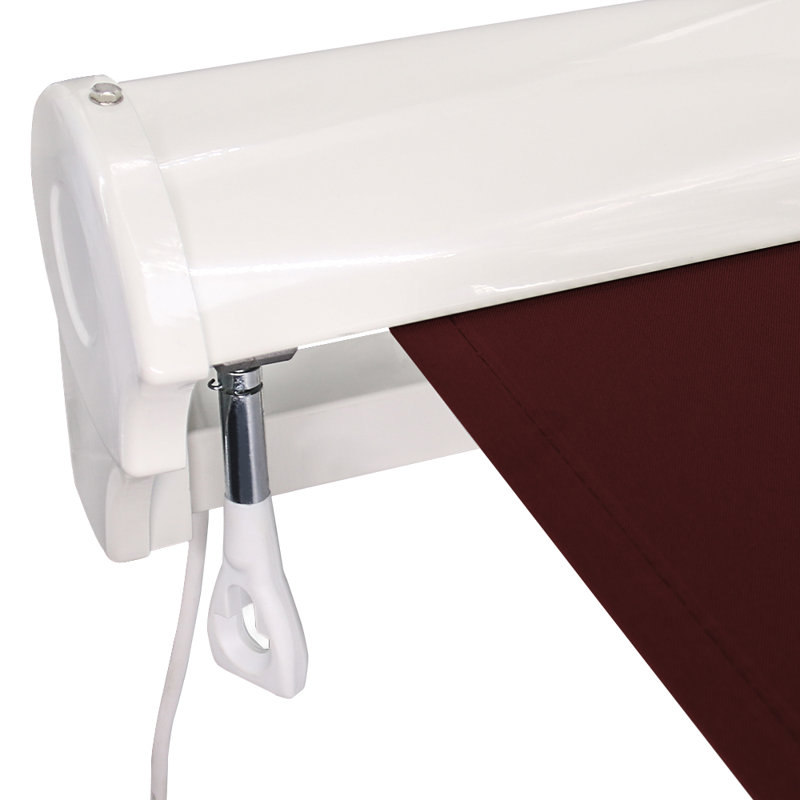 Jaran Half Cassette Electric Retractable Patio Awning, 3m W x 2.5m D, Wine Red