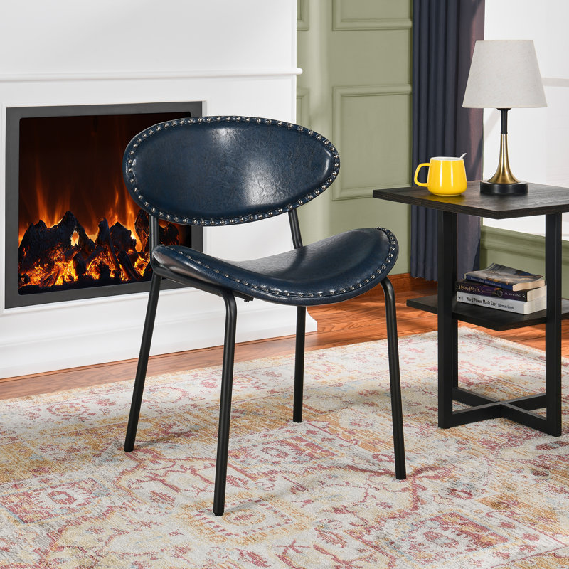 Reimer Upholstered Dining Chair, Purplish Blue, 2 Pieces
