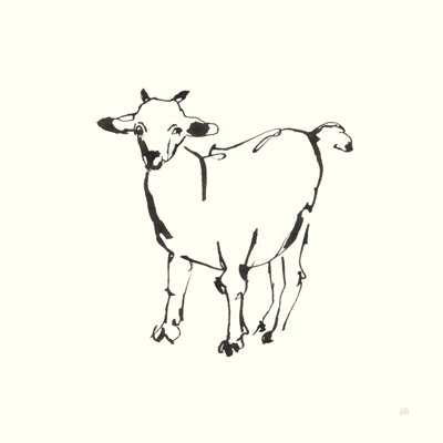 Line Goat by Chris Paschke - Wrapped Canvas Painting