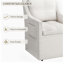 Ensemble de 5 chaises de salle à manger luxueuses avec fauteuil rembourré blanc avec poche latérale et roulettes
