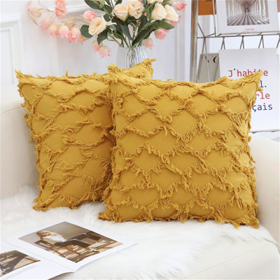 Ladoga Yellow Square Cushion Cover