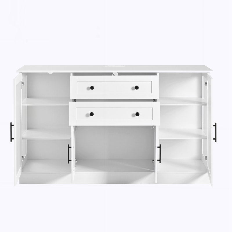 Buffet 58,3 po avec 4 portes, Blanc