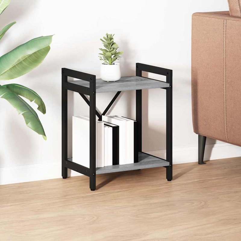 Steel Bookcase, (2 Shelves) 48.5cm H x 40cm W x 30cm D, Grey