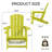 Two in a set  Adirondack Chair with Cup Holder All-Weather Reclining Chair for Patio Deck Backyard and Poolside-114222262