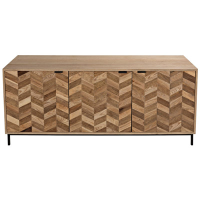 Herringbone 76.5'' W Solid Wood Sideboard