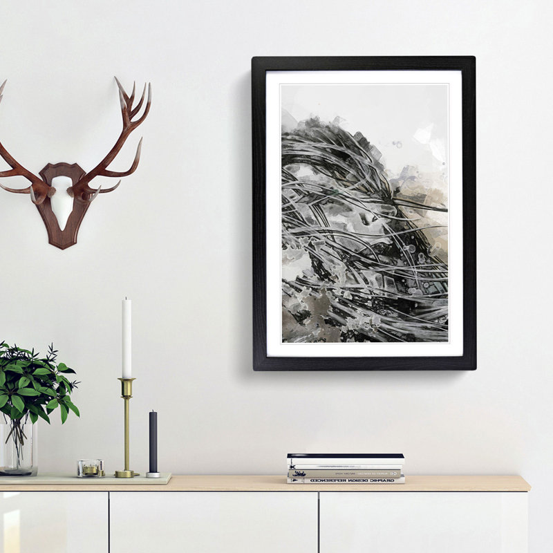 Graffiti Art in Abstract - Picture Frame Graphic Art Print, 65cm H x 48cm W x 2cm D, Black Framed