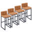 Tabouret de bar rembourré à dossier bas avec structure en métal épaissie pour îlot de cuisine-91899110-92115247-92115240