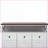 Kitchen Island 46.5'' Farmhouse White Cart with Drop Leaf, Power Outlets &amp; Storage | Walnut Brown | MDF-383679067