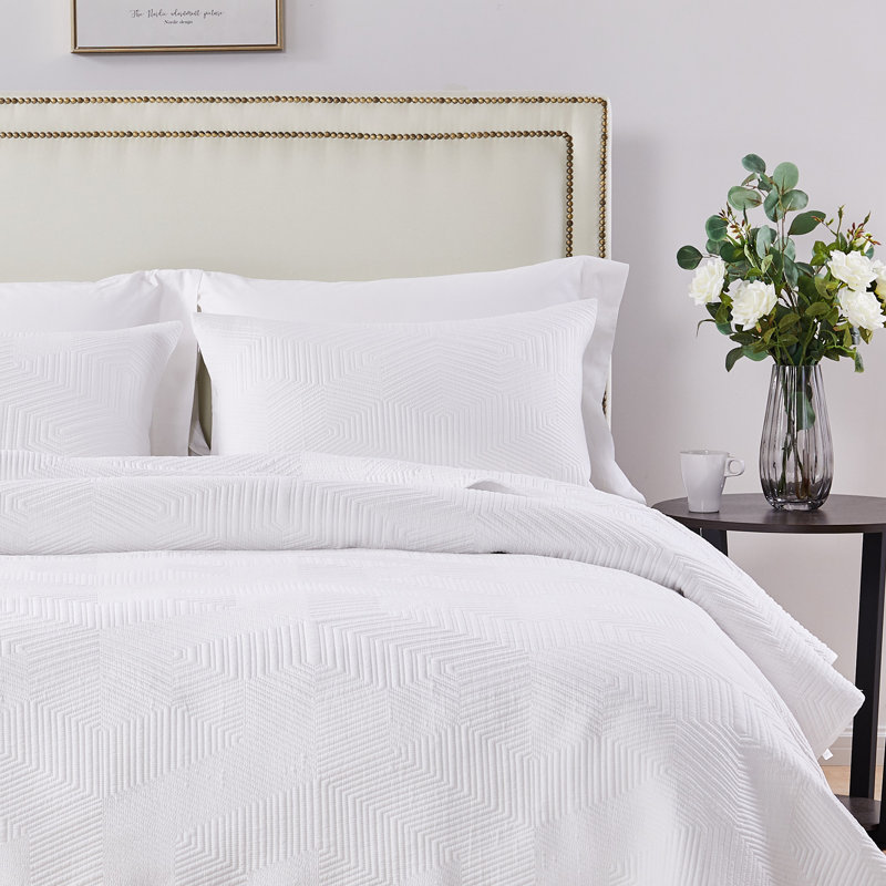 Greenland Home Fasions Parker White Standard Sham, 20x26, Standard, White