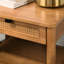 Table de chevet pour chambre à coucher en noyer - avec tiroir simple et tablette pour un look moderne incontournable