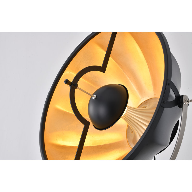 Lampe trépied transitionnelle noire 1 lumière 
