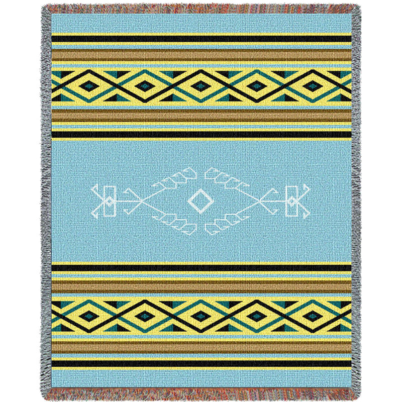 Jeté de pluie Pure Country Weavers, Bleu / jaune
