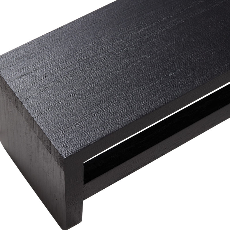 3 Piece Wood Floating Shelf, Black