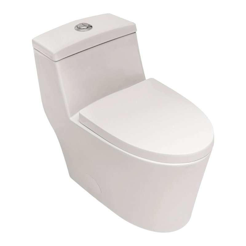 Toilette en céramique une pièce, double chasse avec siège à fermeture en douceur